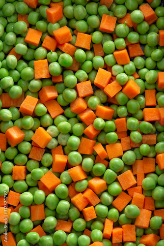 Organic Fresh Green Pea and Carrot Salad Background