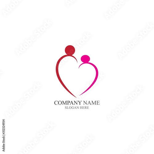 Adoption and community care Logo template vector icon