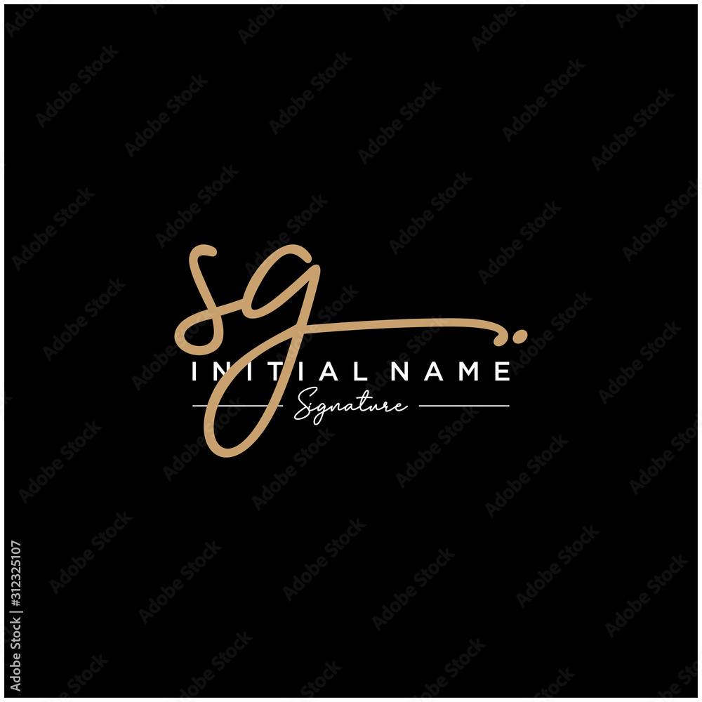 Letter SG Signature Logo Template Vector Letter SG Signature Logo Template Vector