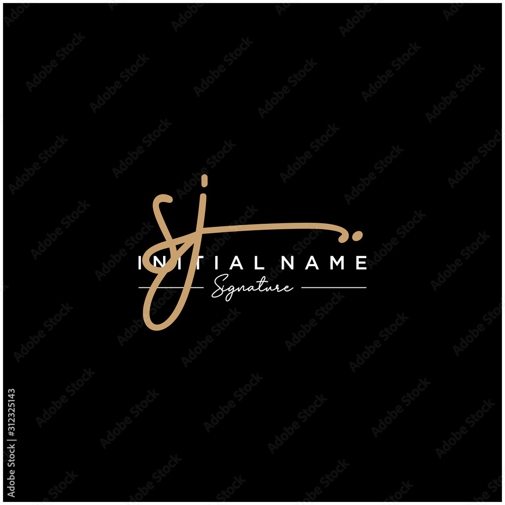 Letter SJ Signature Logo Template Vector