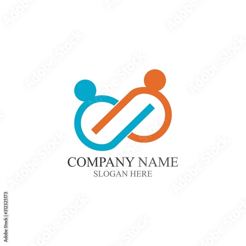Adoption and community care Logo template vector icon