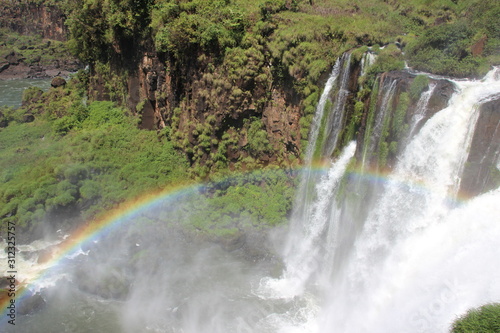 rainbow in iguazu falls