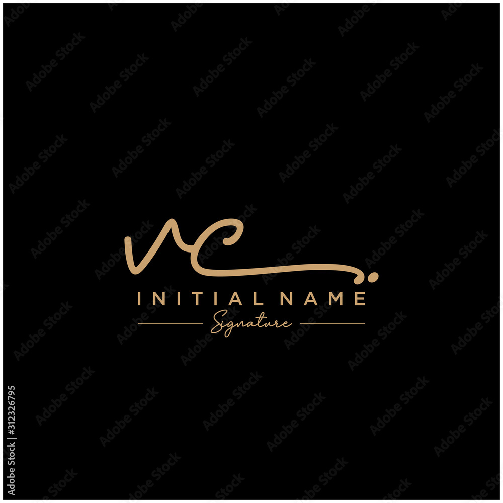 Letter VC Signature Logo Template Vector Letter VC Signature Logo Template Vector