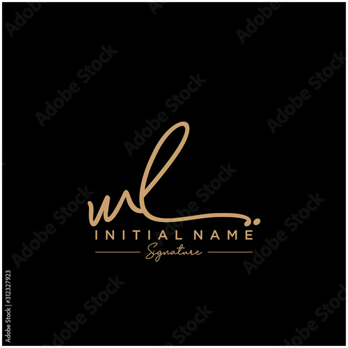 Letter WL Signature Logo Template Vector photo