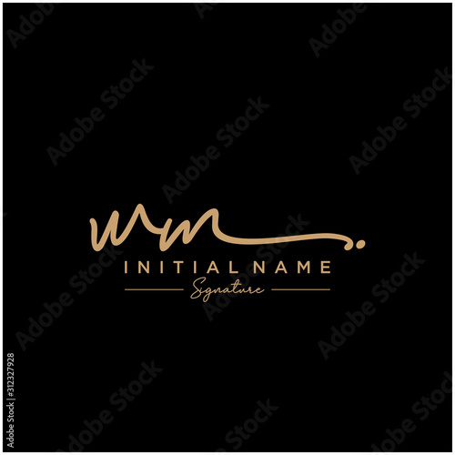 Fotografija Letter WM Signature Logo Template Vector