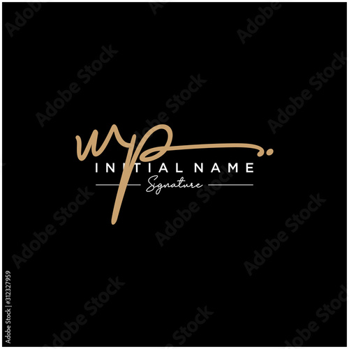 Letter WP Signature Logo Template Vector