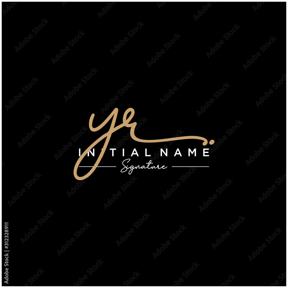 Letter YR Signature Logo Template Vector