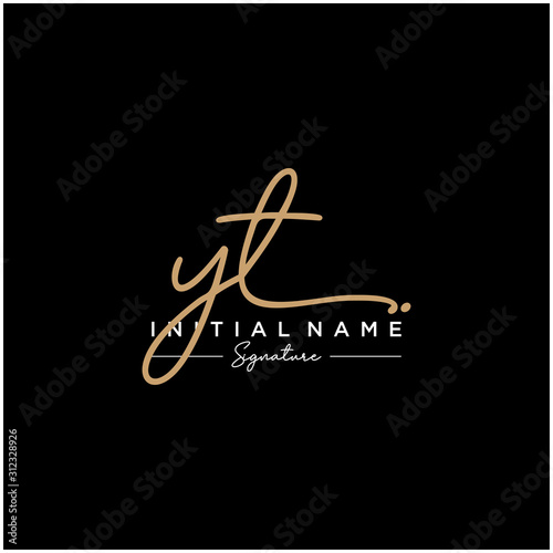 Letter YT Signature Logo Template Vector
