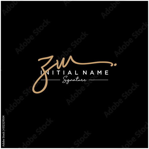 Letter ZW Signature Logo Template Vector