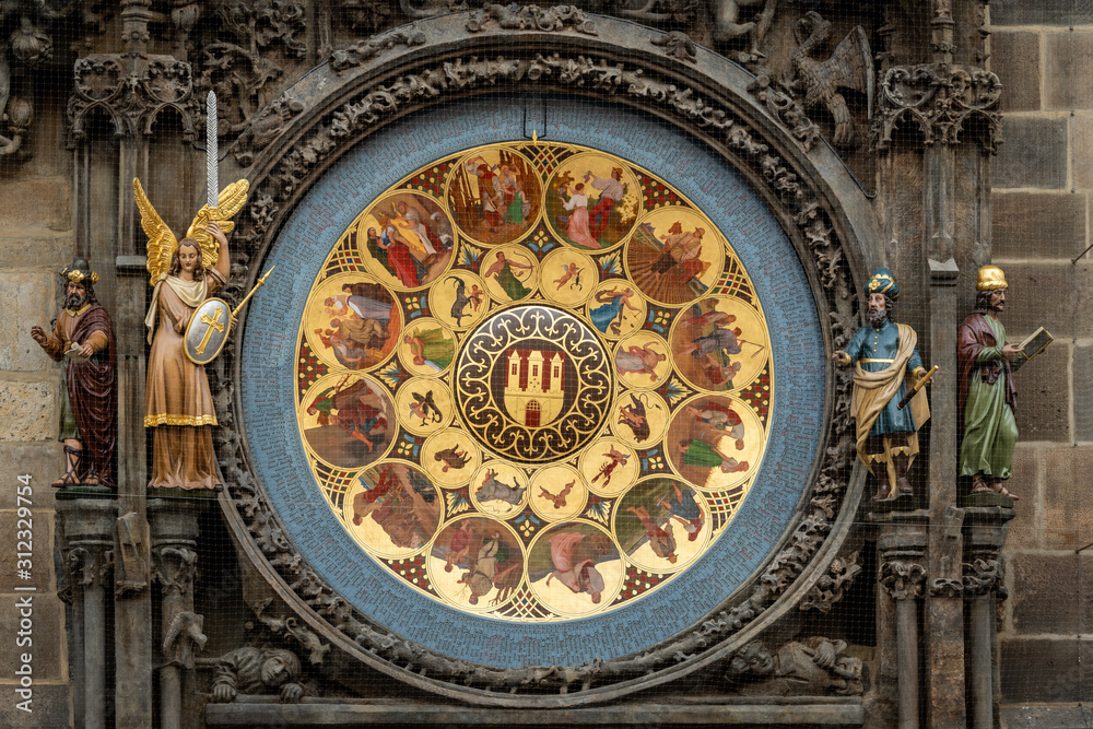 Astronomical clock on old town hall of Prague