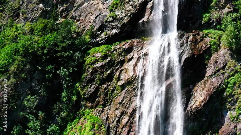 waterfall drone slowmotion close up waterfall drone slowmotion close up