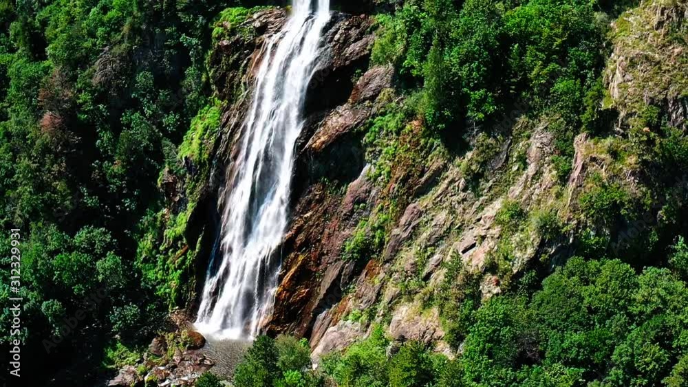 huge waterfall in the dolomite alps filmed slowmotion long huge waterfall in the dolomite alps filmed slowmotion long