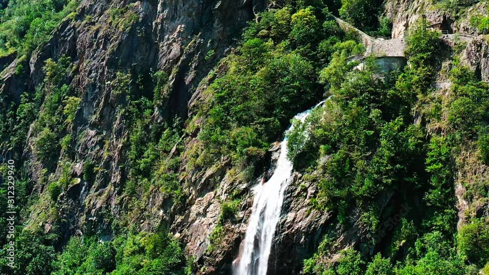 huge waterfall filmed in slowmotion drone huge waterfall filmed in slowmotion drone