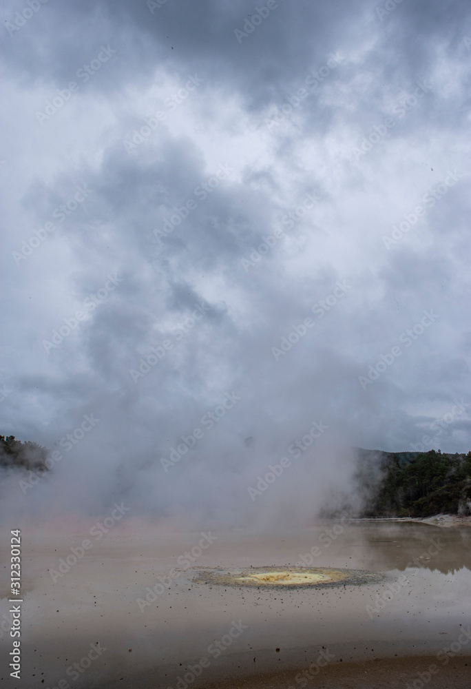 Rotorua New Zealand Thermal Park. Wai-o-tapu. Thermal wonderland. Volcanism.