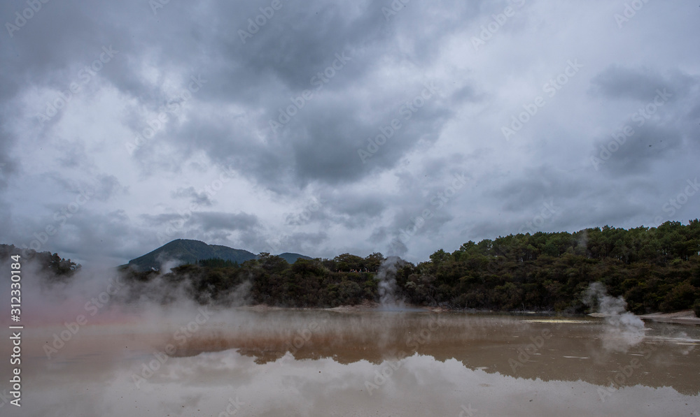 Rotorua New Zealand Thermal Park. Wai-o-tapu. Thermal wonderland. Volcanism.