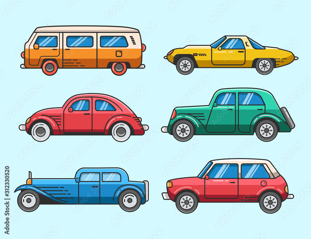 Set of Classic Car icon and element