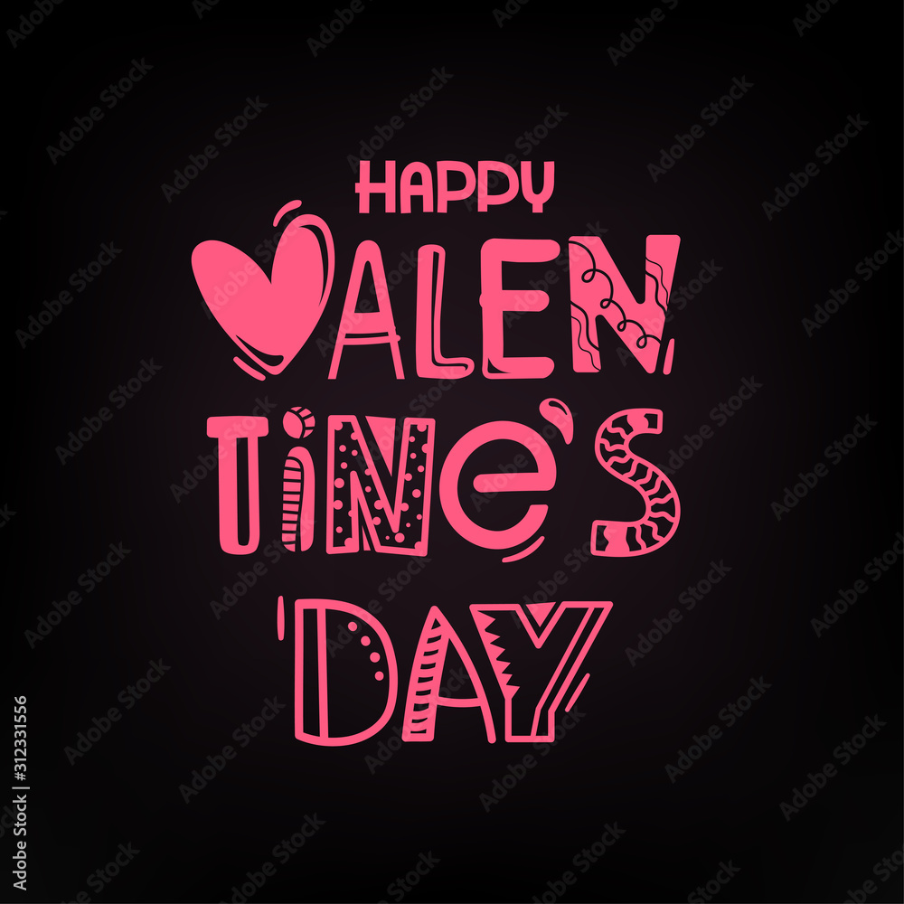 Valentines day party greeting card. Vector logo