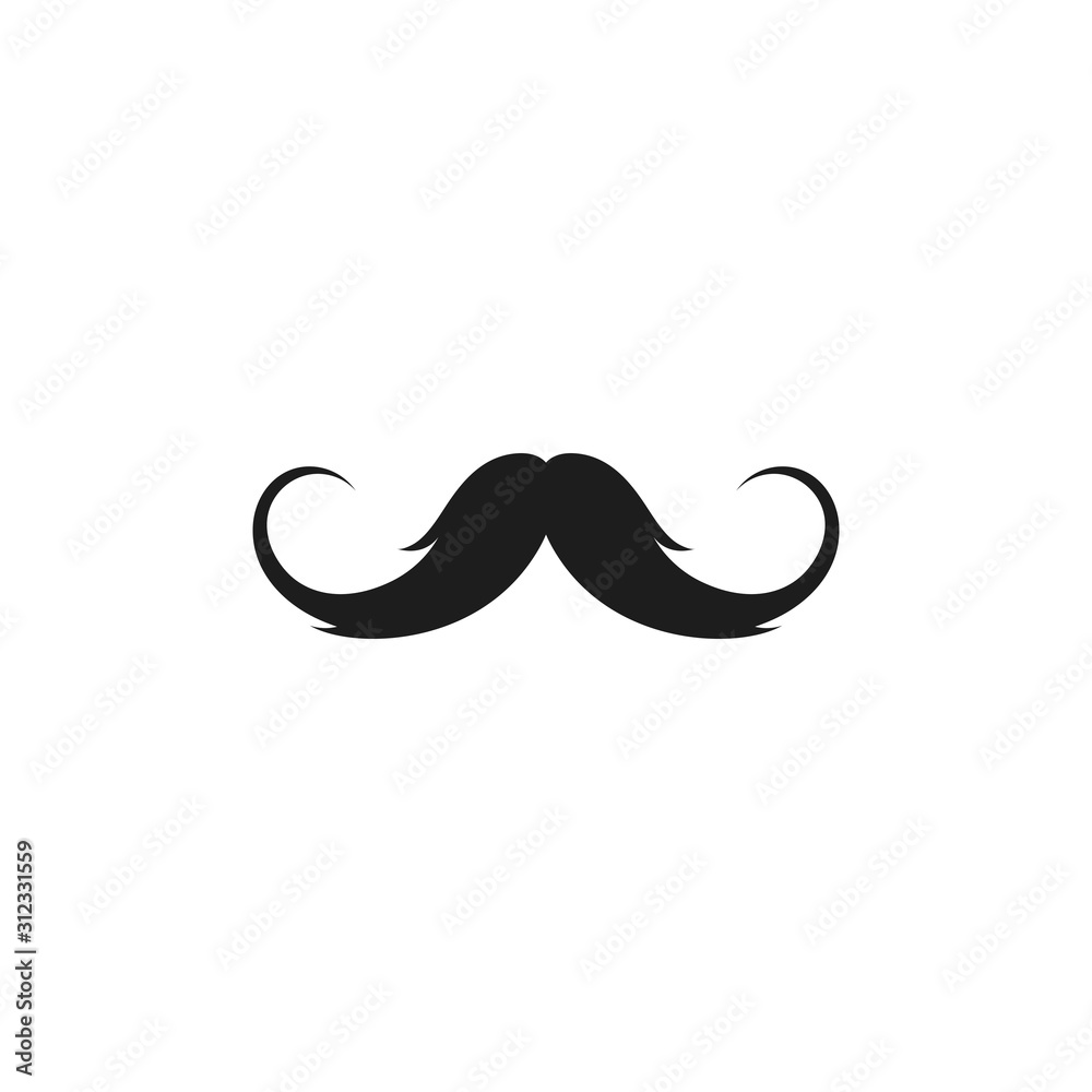 Moustache logo template vector