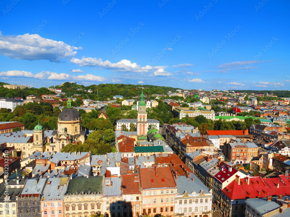 Lviv panorama from the city hall