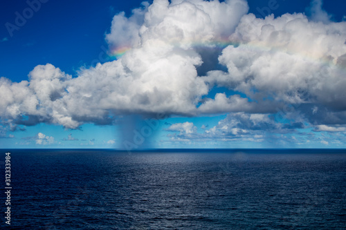 Costline with rainbow at the Bayron Bay, Australia