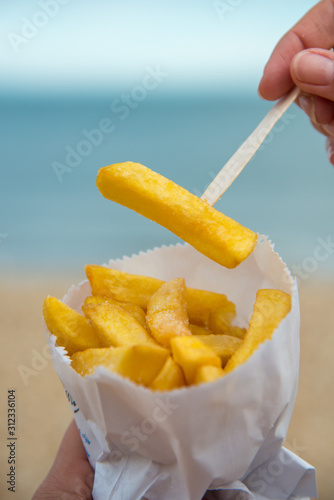 chips on the beach