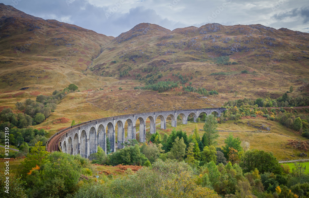 Glenfinnan viaduct at the West Highland line