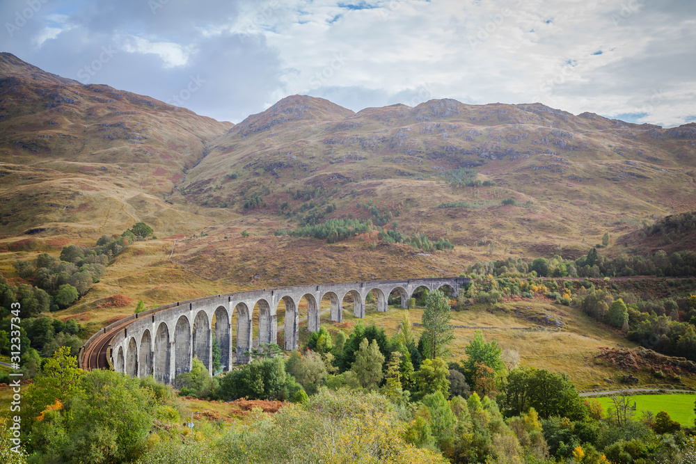 Glenfinnan viaduct at the West Highland line