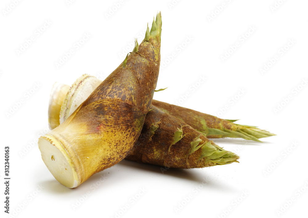 Fototapeta premium Bamboo shoot on the white background 