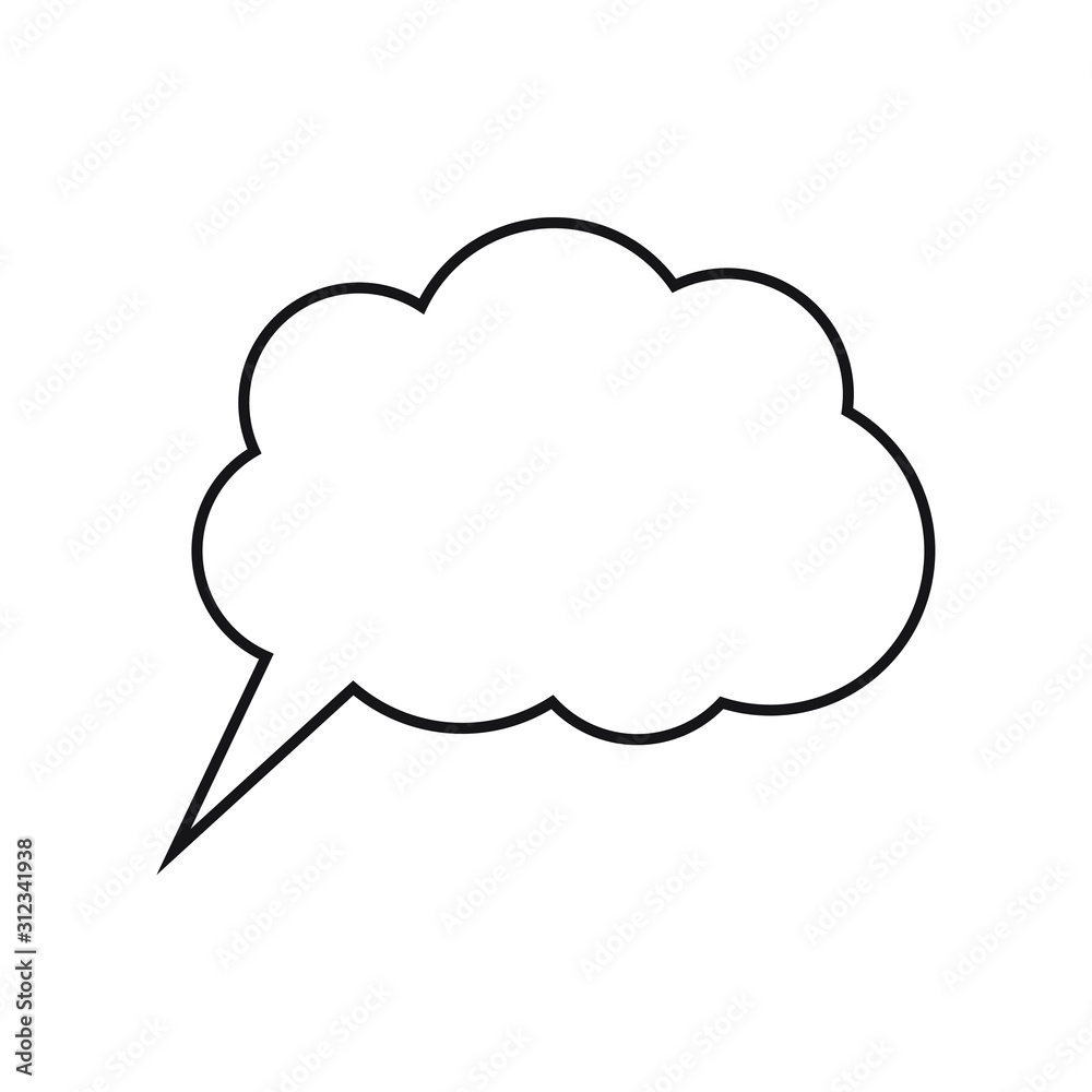 Cartoon dialogs cloud line vector, thinking cloud icon image Cartoon dialogs cloud line vector, thinking cloud icon image