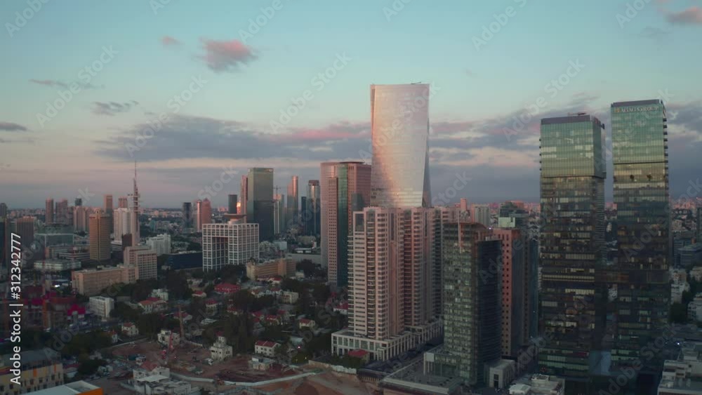 Center of Tel Aviv, Israel, 4k aerial drone skyline Center of Tel Aviv, Israel, 4k aerial drone skyline