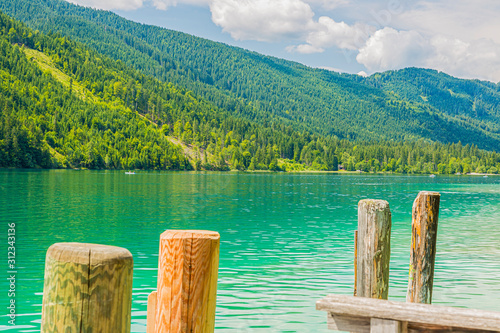 Picture of pretty Weissensee lake in Austria in summer photo