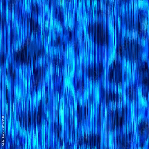 Under Water Refracted Light Blue Indigo Dripping Aqua Cyan Sea. Indigo wavy pure underwater marine graphical motif. Seamless repeat vector pattern swatch.