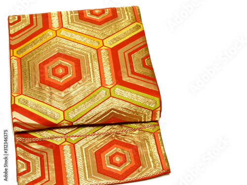 振袖用の西陣織袋帯 金銀糸を使った派手な柄