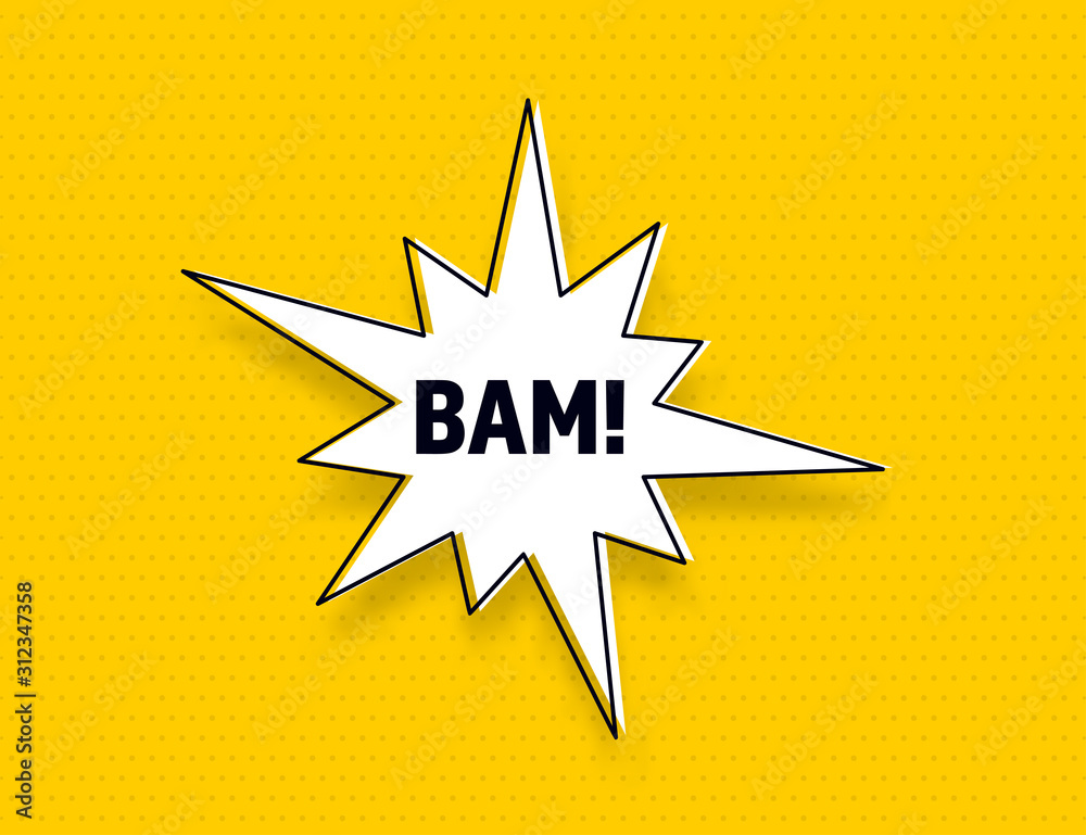 Bam speech bubble banner pop art memphis style Bam speech bubble banner pop art memphis style