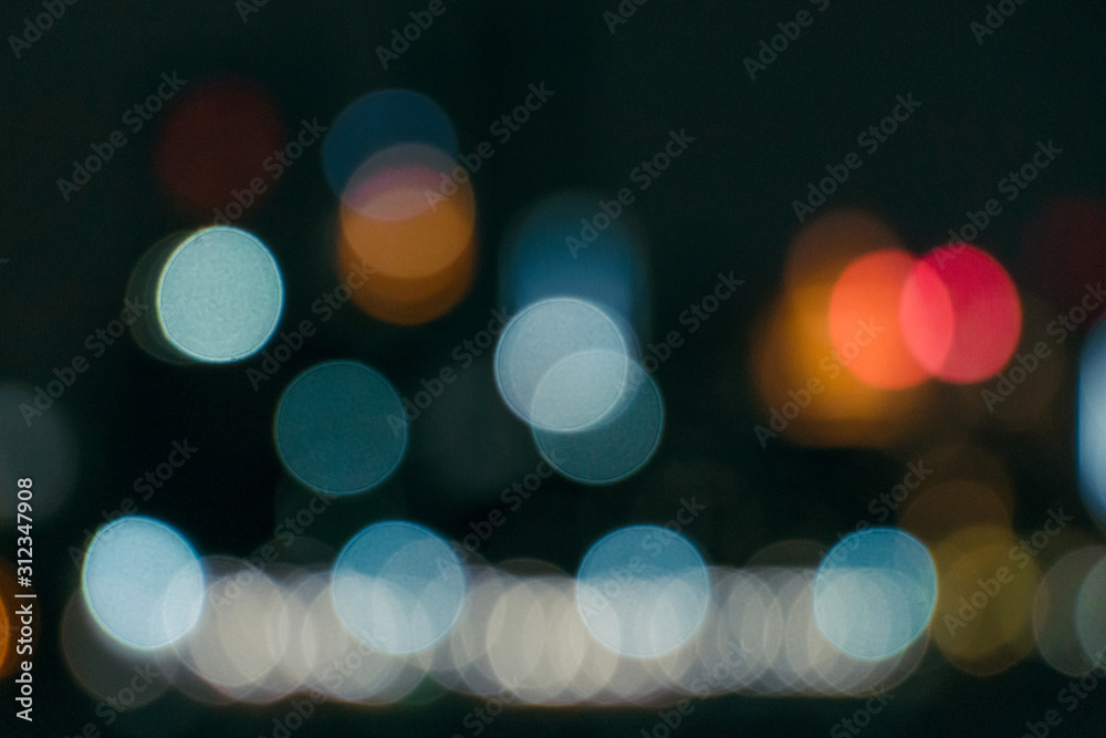 Natural defocused New York city night  lights bokeh abstract background.