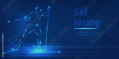 Skiing speed race skating sport Ice skiing race