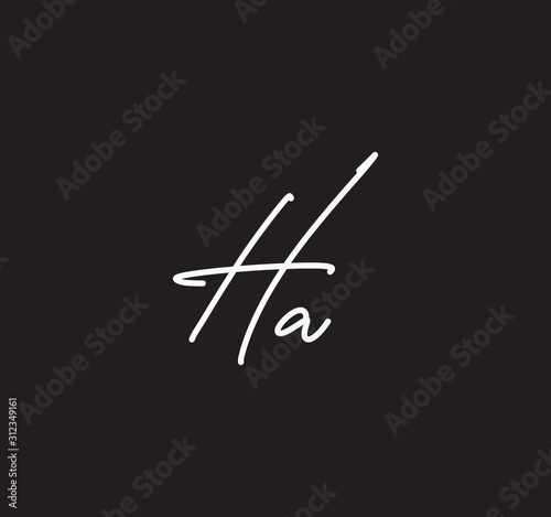 Couple Cursive Letters Initial Signature Handwriting Calligraphy