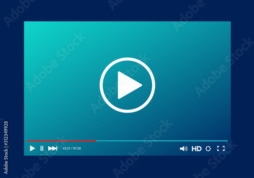 Video player bar template for your design for web site and app