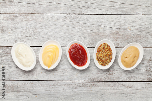 Wallpaper Mural Set of various sauces. Popular sauces in bowls Torontodigital.ca