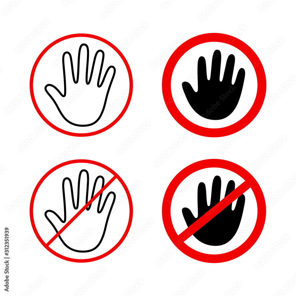 Fototapeta premium Hand in red circle