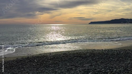 Beach of Albisola Superiore, Ligurian, Italy photo