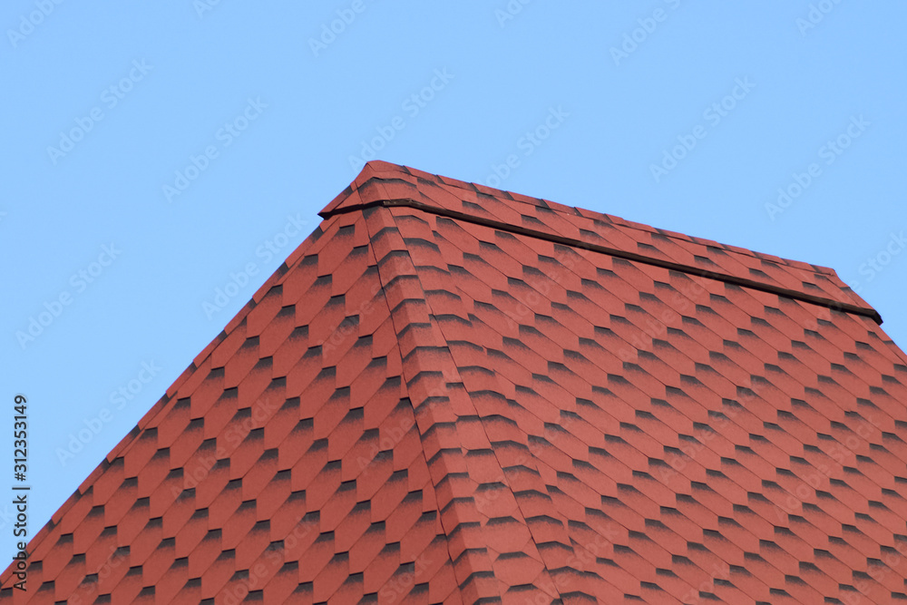 Decorative metal tile on a roof