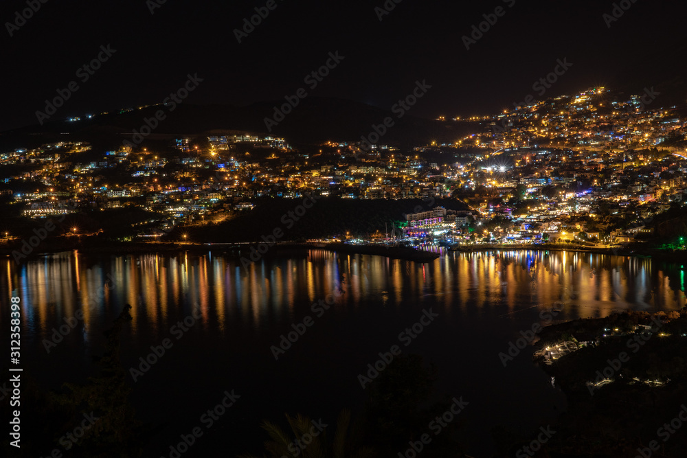 Cityscape of Kalkan at Night