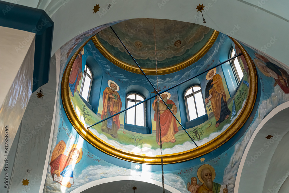 The interior of the St. Nicholas church dungeon in Bayt Jala - a suburb ...
