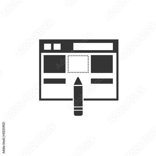 stylus pen on tablet icon vector illustration for graphic design and websites