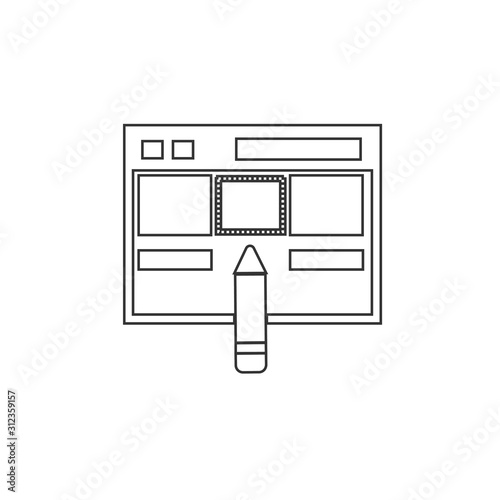 stylus pen on tablet icon vector illustration for graphic design and websites