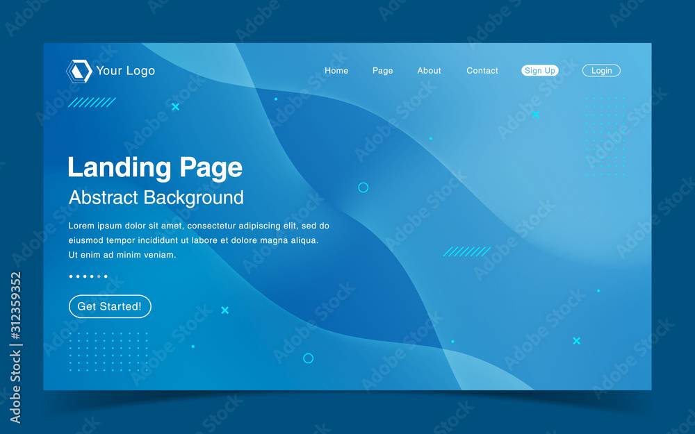 Website Landing Page With Abstract Background