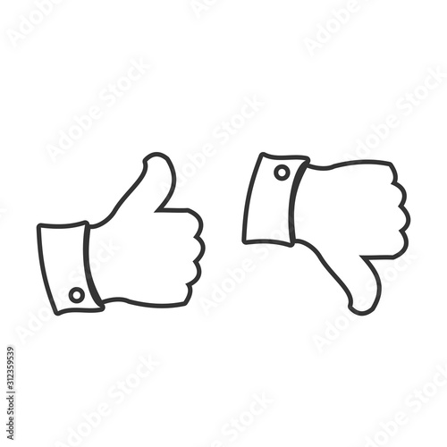 like and dislike thumbs icon vector illustration for graphic design and websites