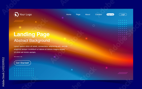 Website Landing Page With Abstract Background