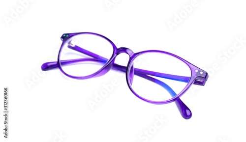purple glasses isolated on a white background